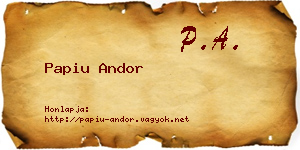 Papiu Andor névjegykártya